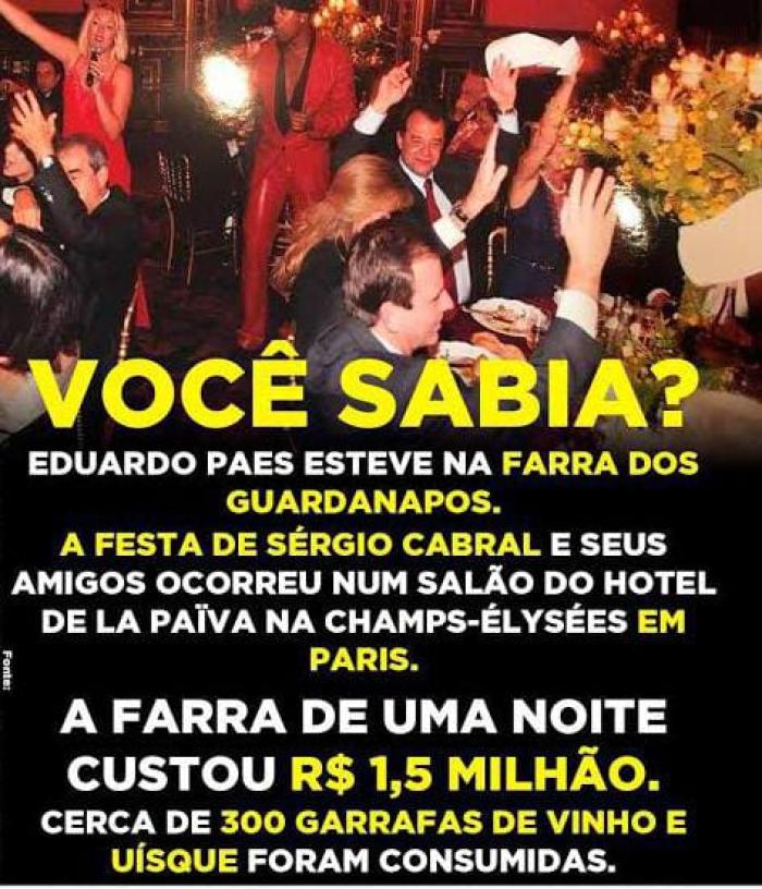 Poubel critica Eduardo Paes e resgata escândalo da “farra dos guardanapos”