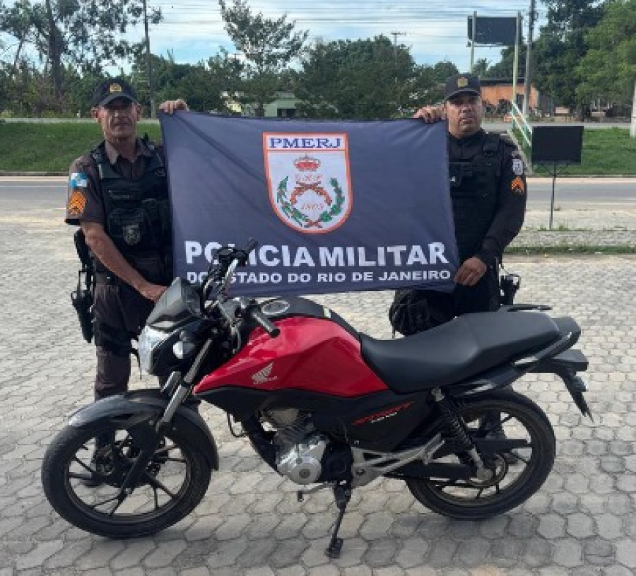 Motocicleta roubada no Espírito Santo é recuperada pela PM em São Francisco de Itabapoana