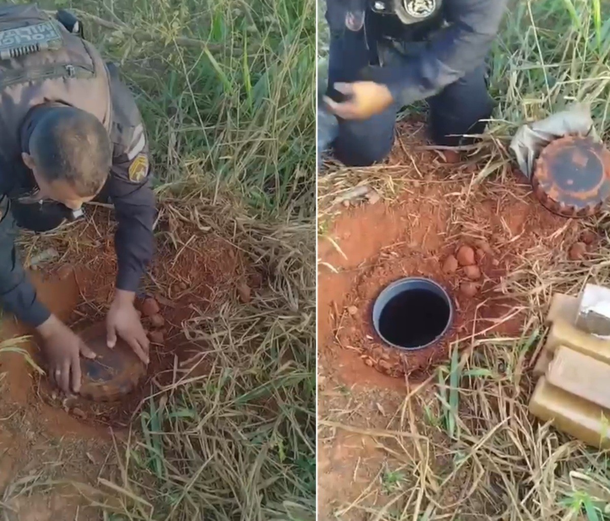 Tambor enterrado com cerca de 5 kg de maconha é encontrado em Aperibé