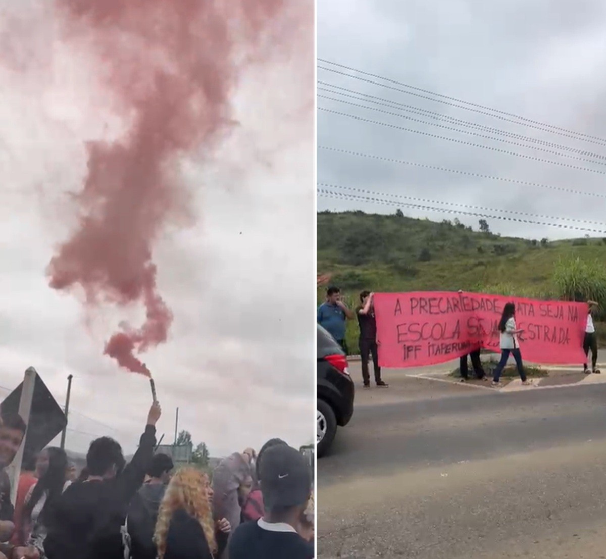 Após morte de motociclista, comunidade do IFF protesta por melhorias na BR-356, em Itaperuna