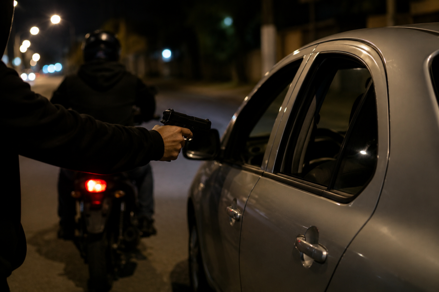 Veículo é roubado por criminosos armados na entrada de Guaxindiba, em São Francisco de Itabapoana