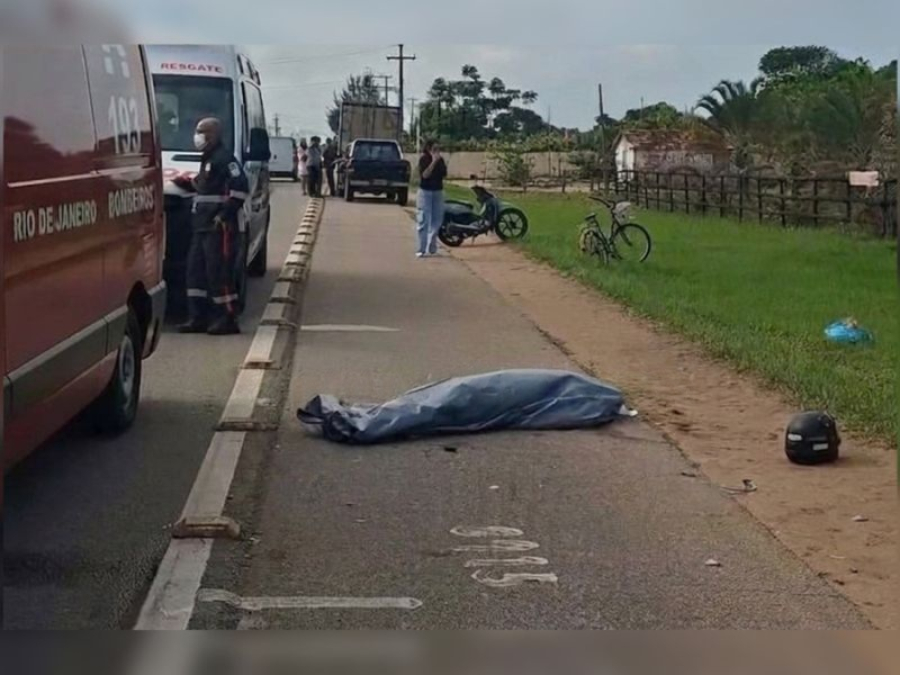 Mulher morre e filha fica ferida após atropelamento na BR-356, em São João da Barra