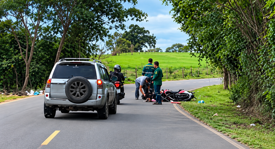 Motociclista fica ferida após sofrer queda no Parque Aeroporto, em Campos