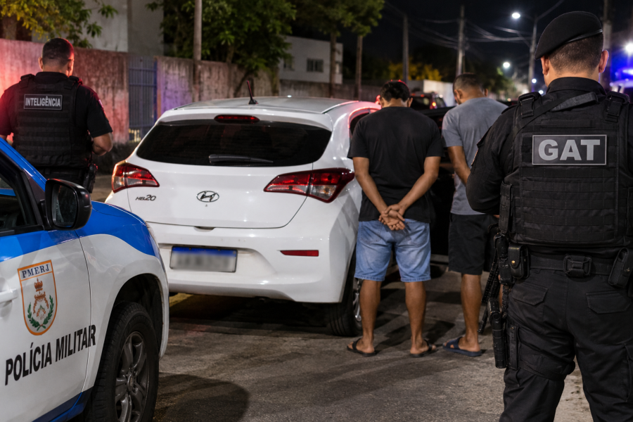 PM recupera carro roubado e prende dois homens em Campos
